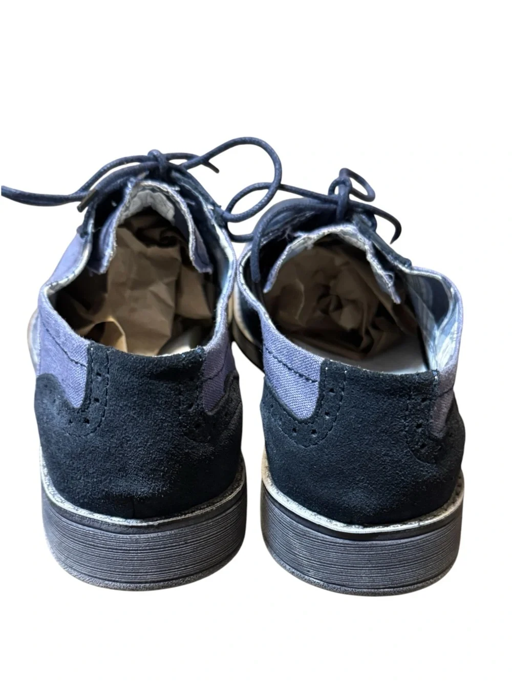 Hey Dude Two-Tone Blue Wingtip Oxfords Lace Up Shoes Mens Size 9